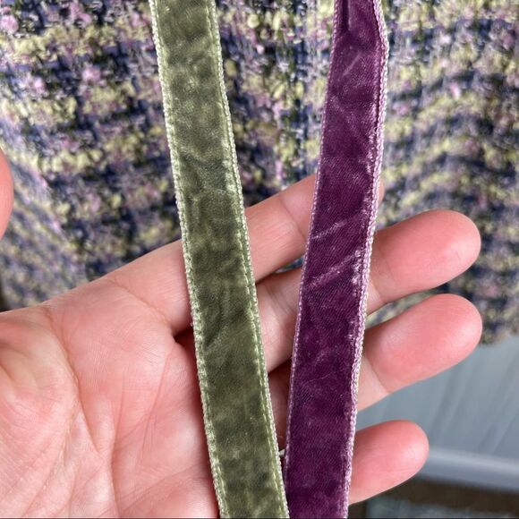 STEENA Vintage Tweed Blazer w/ Velvet Front Tie & FREE Shirt, Medium - Picture 5 of 14